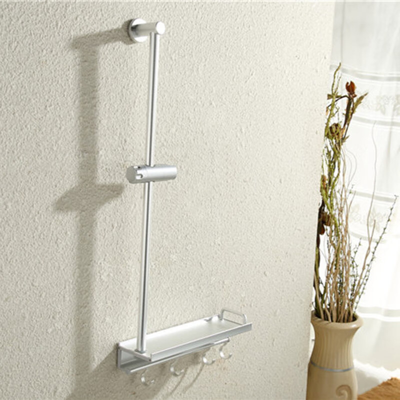 不生锈太空铝手持莲蓬头挂架花洒淋浴喷头升降杆支架简易套装 单太空