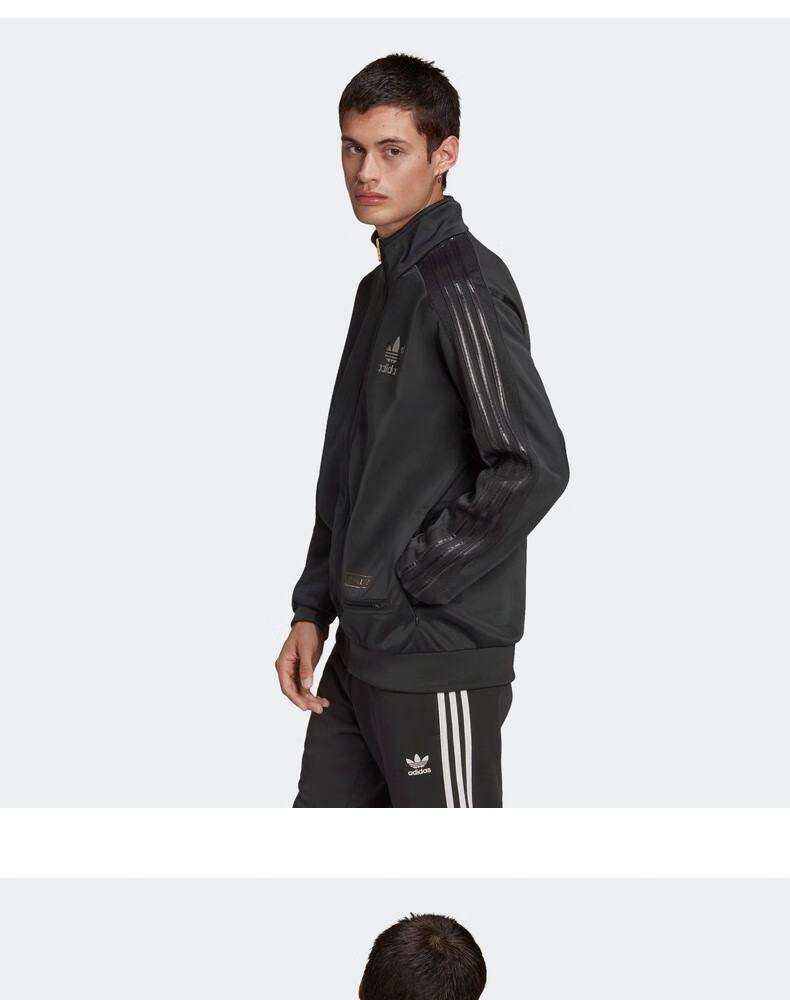 adidas 三叶草 chile 20 tt男装春秋运动外套gn9652 黑色 xl(参考身高