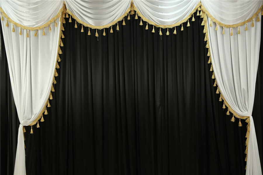 灵堂布置用品 白事灵堂背景布丧事幕布黑白葬礼灵棚布幔装饰殡礼孝堂