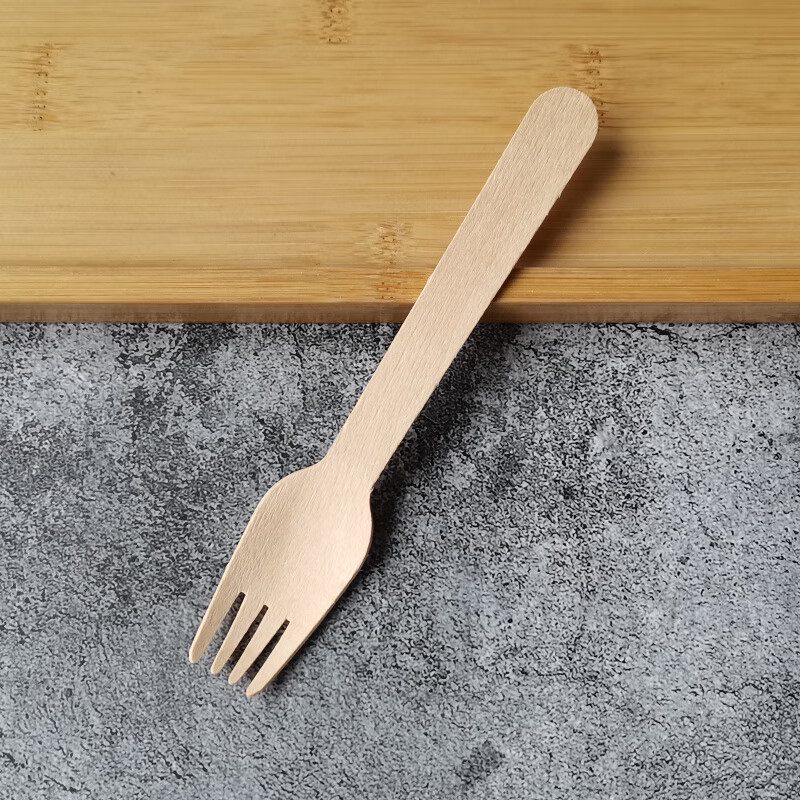 芳草地一次性叉子一次性水果叉子木质叉环保木制蛋糕叉