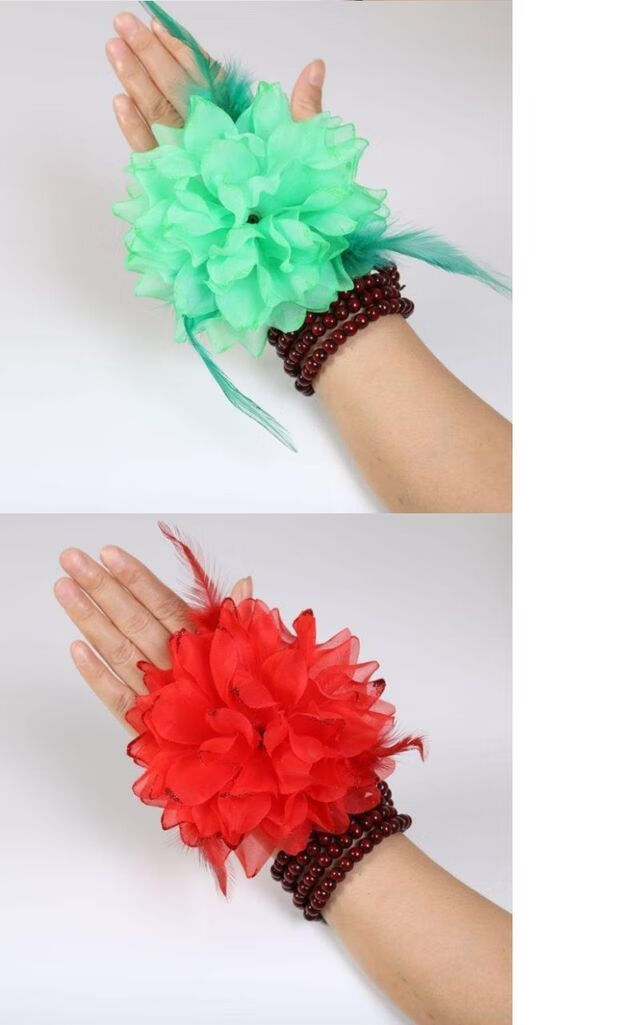 万圣节广场舞蹈用品手腕花舞蹈花头花手指花儿童节表演手花道具万圣节