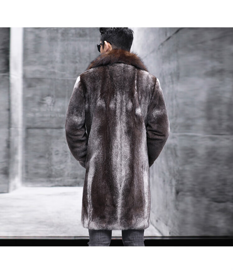 lbmuji高端品牌水貂毛外套皮草美国星辰貂进口貂皮外套男士中长款西装
