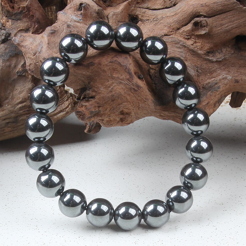 太赫兹手串福利款天然太赫兹手链男士女款钛核磁圆珠手串单圈情侣时尚