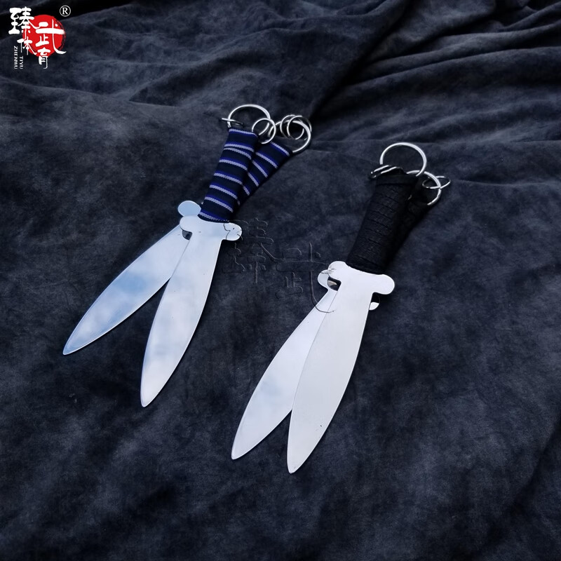 双不锈钢制表演训练双匕手短刀道具对练比赛表演小刀带脊花梨木柄款