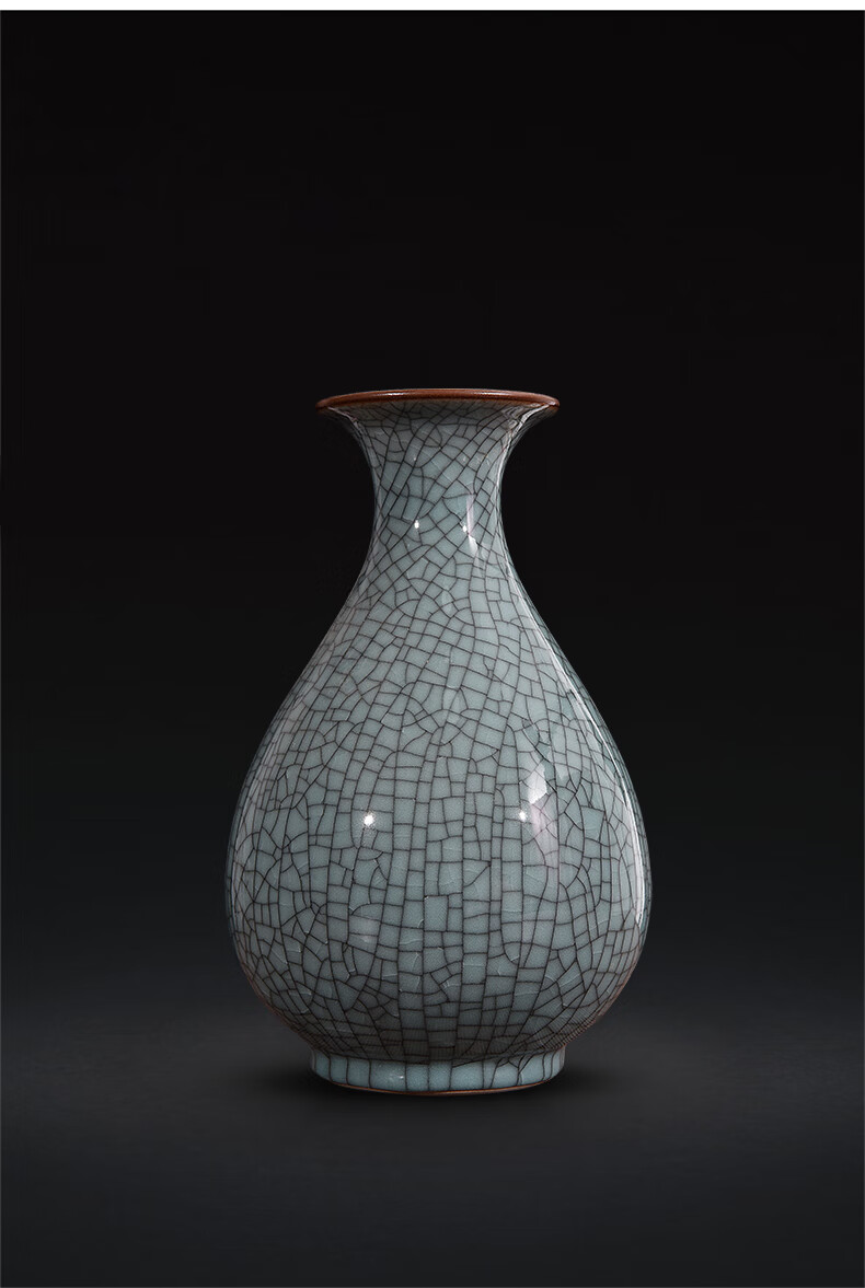 品质好物景德镇陶瓷器仿古官窑裂纹做旧花瓶古典中式客厅插花装饰工艺