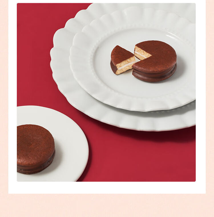 快乐旺哥可可派巧克力味草莓味10枚20枚夹心涂层休闲零食糕点早餐