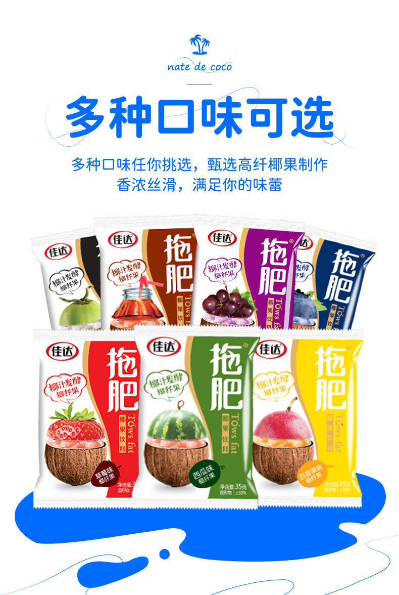 佳达拖肥椰果肉 35g果冻布丁夏天饮料多种口味怀旧儿童零食椰果粒 35g