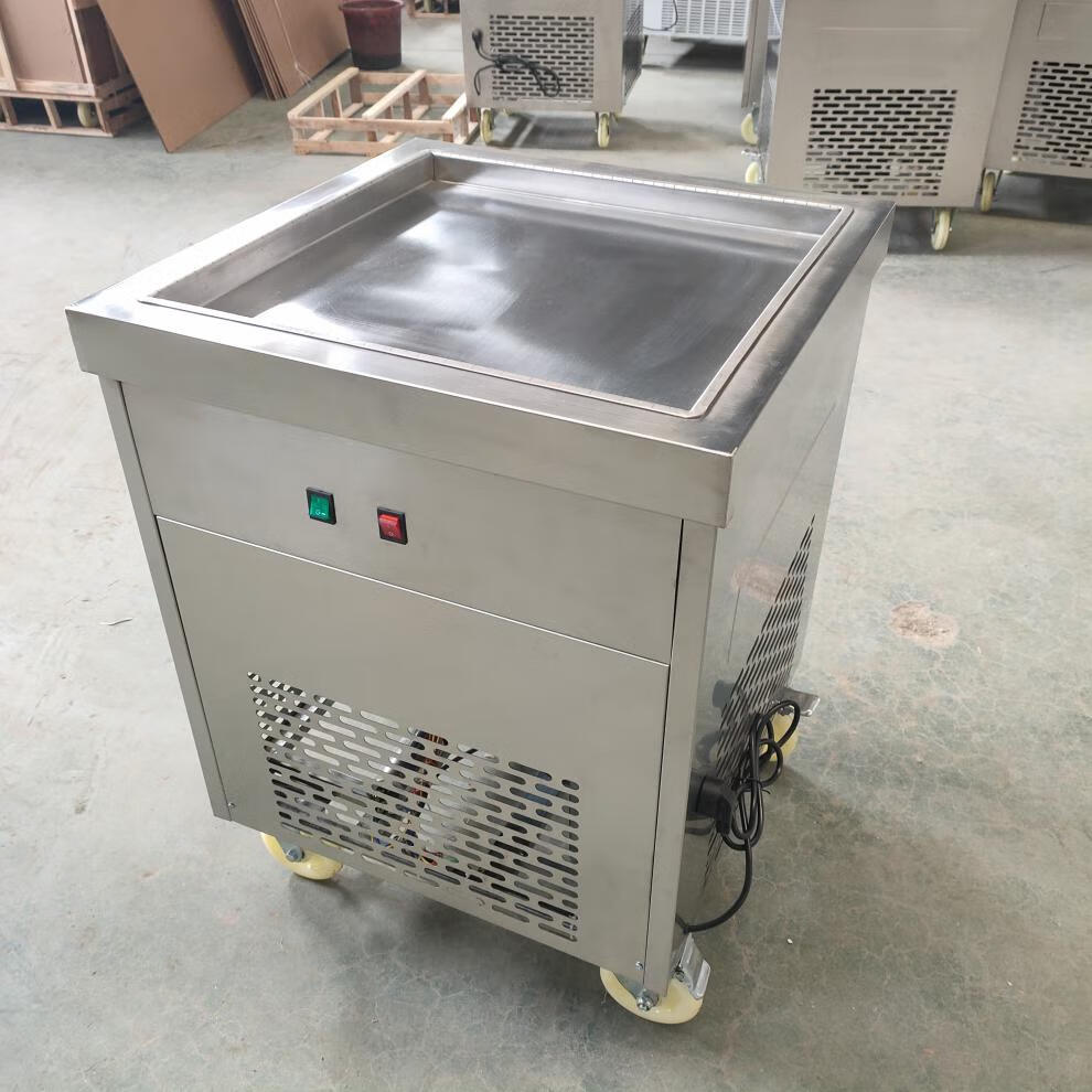 浩博炒酸奶机商用厚切奶块设备定制炒冰机泰式冰淇淋卷冰激凌摆摊