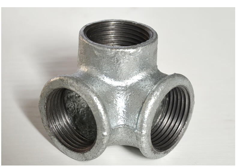 水暖玛钢管件直角三通水管接头4分6分1寸镀锌管连接件立体三通镀锌