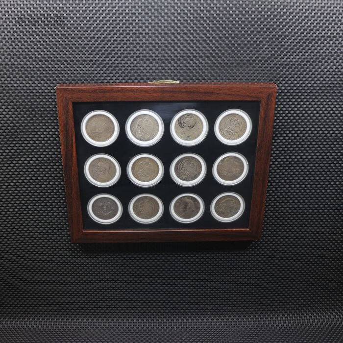 12枚装挂式银元展示盒放适合袁大头龙洋鹰洋座洋站洋等收藏收纳盒