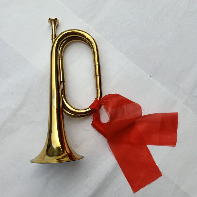 冲锋号军号做旧冲锋号乐器老式吹号小号红军道具喇叭黄铜大小步号 缠