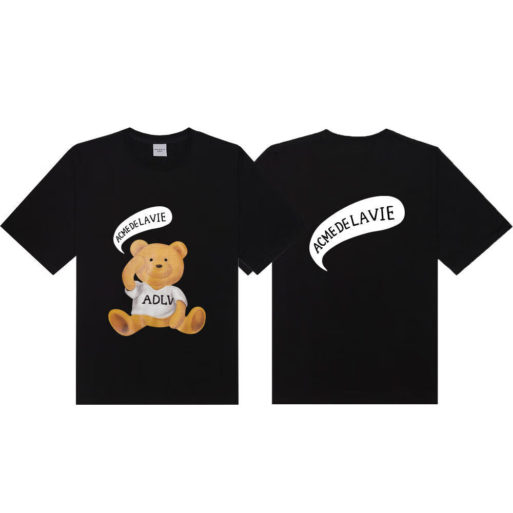原厂直供正潮牌adlv 22ss 小熊创意印花短袖t恤男女同款韩国 白色 1码