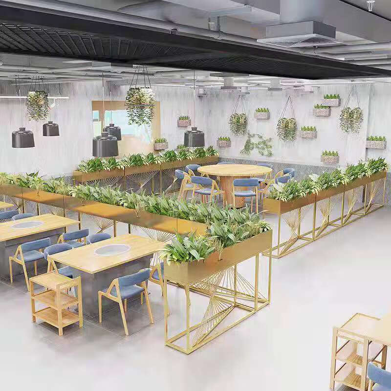 阳台护栏围栏户外铁艺隔断花架商场奶茶店咖啡厅装饰花箱围栏栅外摆花