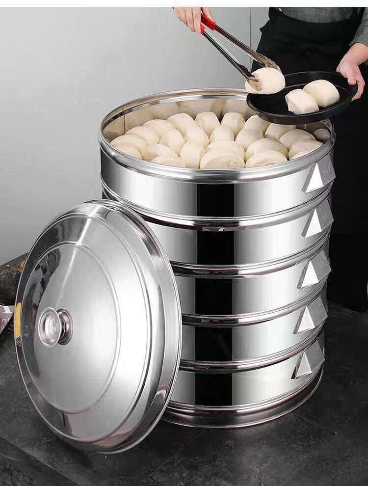 y大蒸笼家用不锈钢蒸馒头特大号商用多层三层蒸锅大号笼屉加厚彩虹鸟