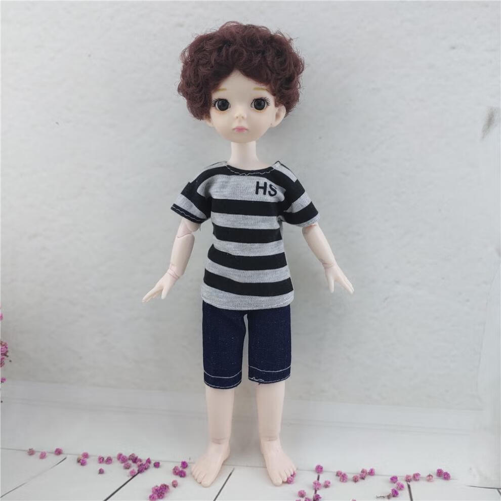 男芭比娃娃30厘米男孩王子娃娃衣服男朋友男娃玩具礼物品换装套 驼色