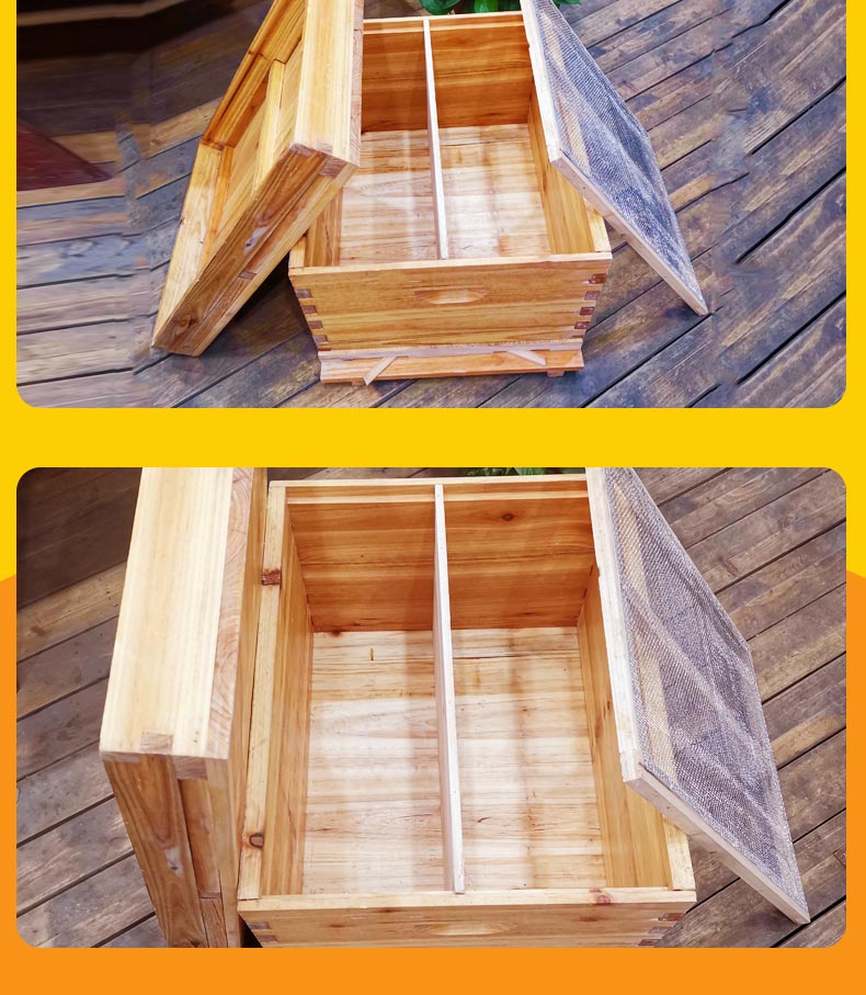 其六中蜂蜂箱全套蜜蜂箱巢框标准10框土蜂箱煮蜡意蜂蜂桶养蜂工具专用