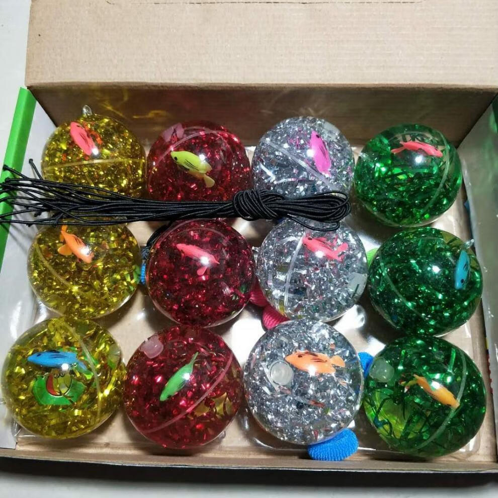 e儿童力球礼物发光小玩具弹力球地摊夜市货源夜光跳跳球批发卡奇雅65