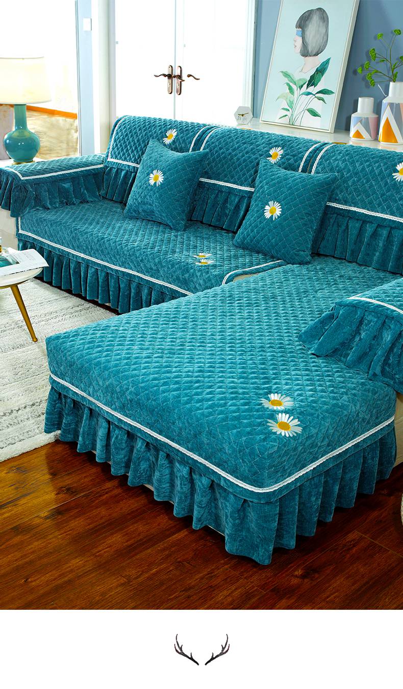 四季通用定做制沙发垫 全包沙发套简约现代沙发套罩盖布 m款-明黄 260