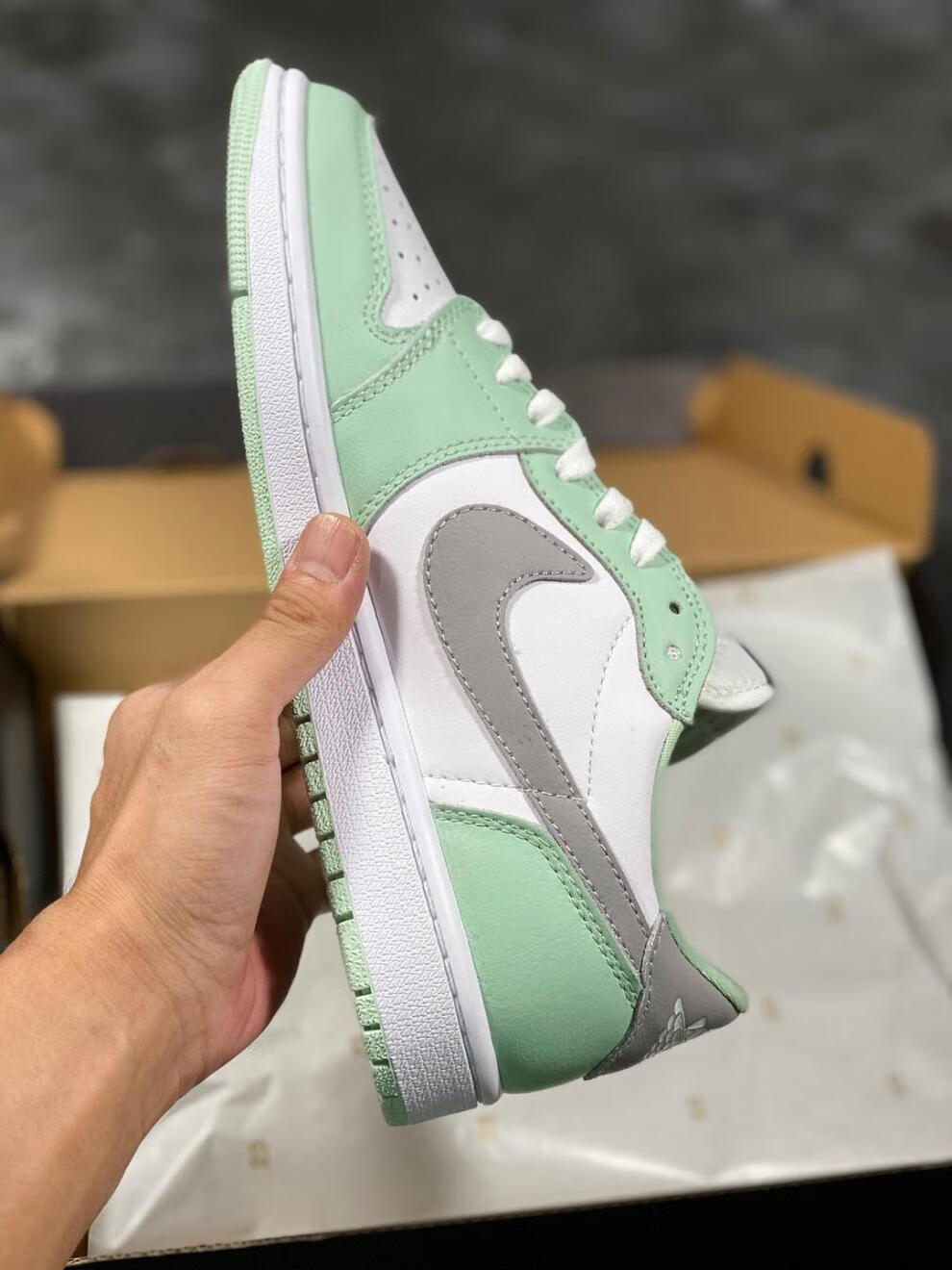 纯原aj1 灰绿乔1代低帮鞋 灰绿 43【图片 价格 品牌 报价】-京东