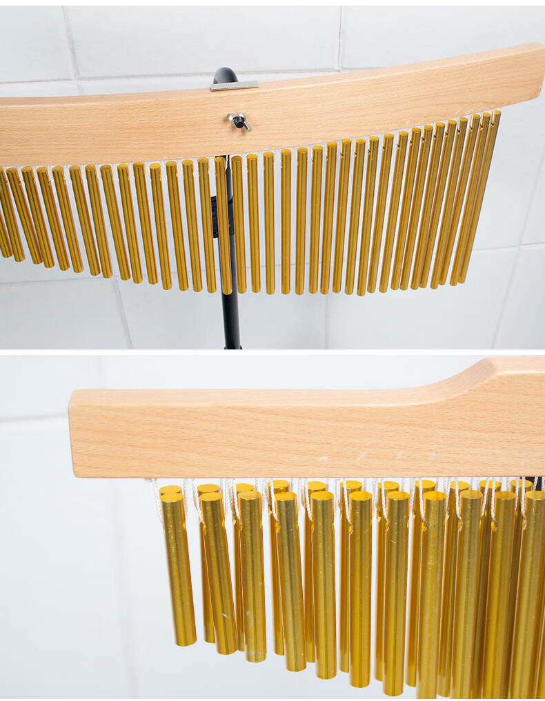 音束双排金色音风铃乐队伴奏演出音树龙圣音束排铃打击乐器 单排47音