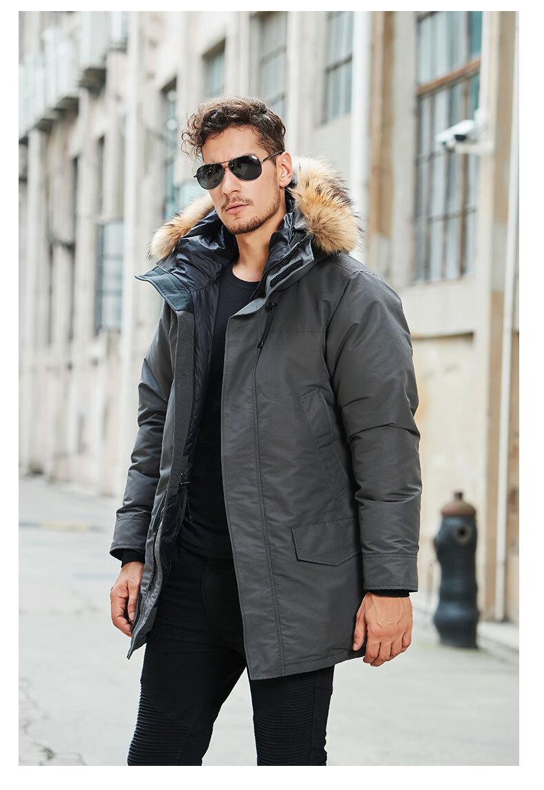 【顺丰发货】highrock天石防风羽绒服男中长款派克工装加厚鹅绒 f2