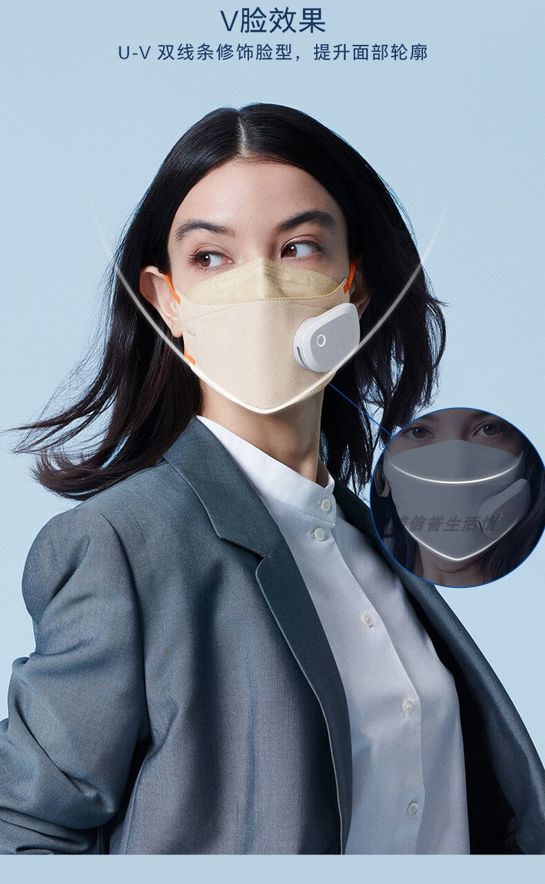 飞利浦新风电动口罩acm055防雾霾飞沫透气kn95循环防紫外线防粉尘 acm