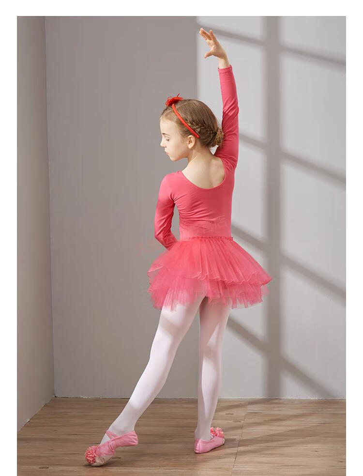 丹宝罗同款英国儿童跳舞芭蕾舞蹈服冬女童练功长袖加绒舞裙衣服练功服