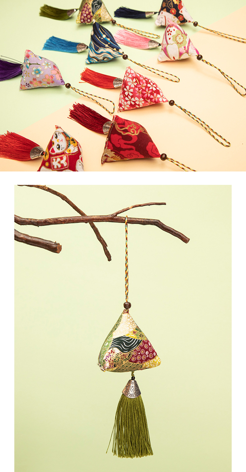 索拉图端午节艾草粽子香囊艾叶香包小礼品随身挂件福粽现货批发粉色