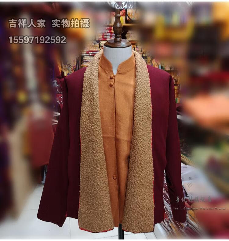 【寺院出家人僧服饰】保暖防寒印度布料喇嘛僧服棉衣上师衣服密宗僧衣