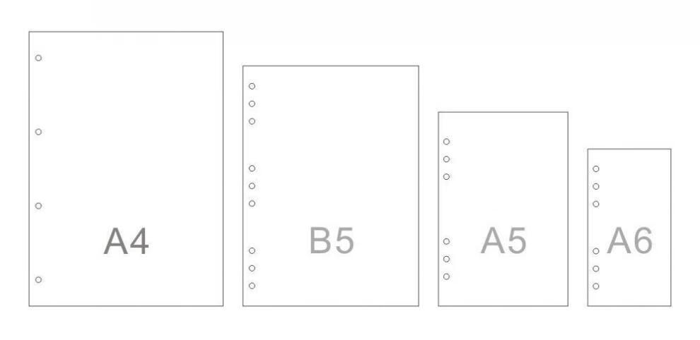仓梵笔记本活页纸活页本替芯a6a5b5a4网格纸记事本内页6孔9孔道林纸张