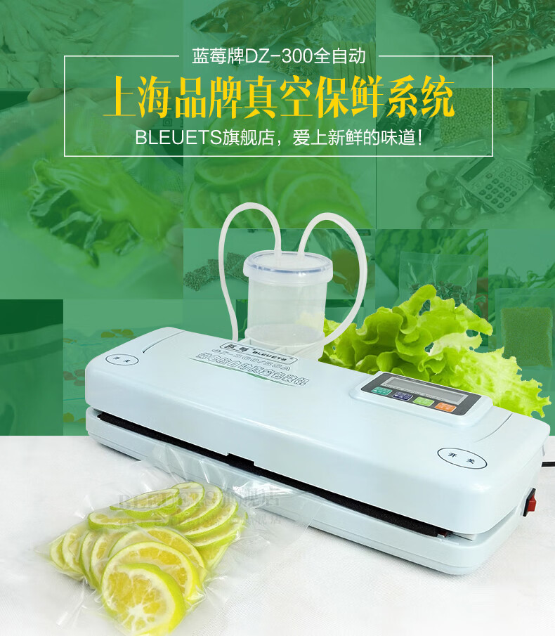 蓝莓真空包装机蓝莓牌全自动干湿两用真空机dz300型封铝箔袋食品封口