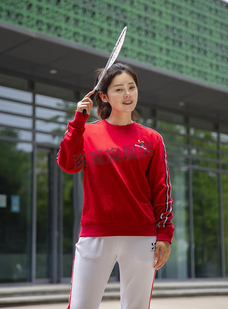 柔力球服装 体育太极柔力球队服卫衣红韵卫衣圆领卫衣柔力球服装女装