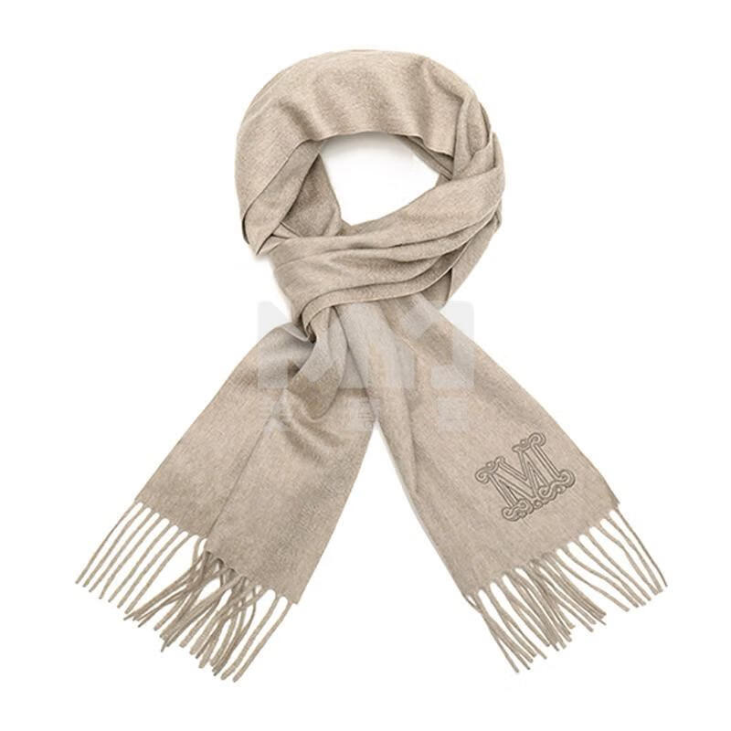 max mara 麦丝玛拉 女士羊绒长方形围巾 034 褐色【图片 价格 品牌