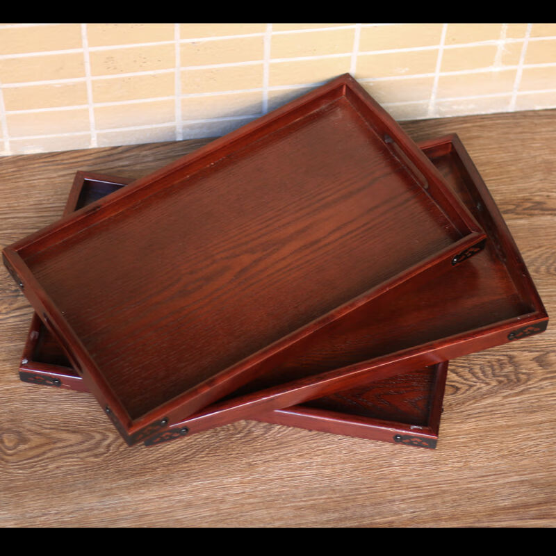 饭店上菜托盘端菜传菜木托盘长方形特大号餐厅上菜餐盘茶水杯家用托盘