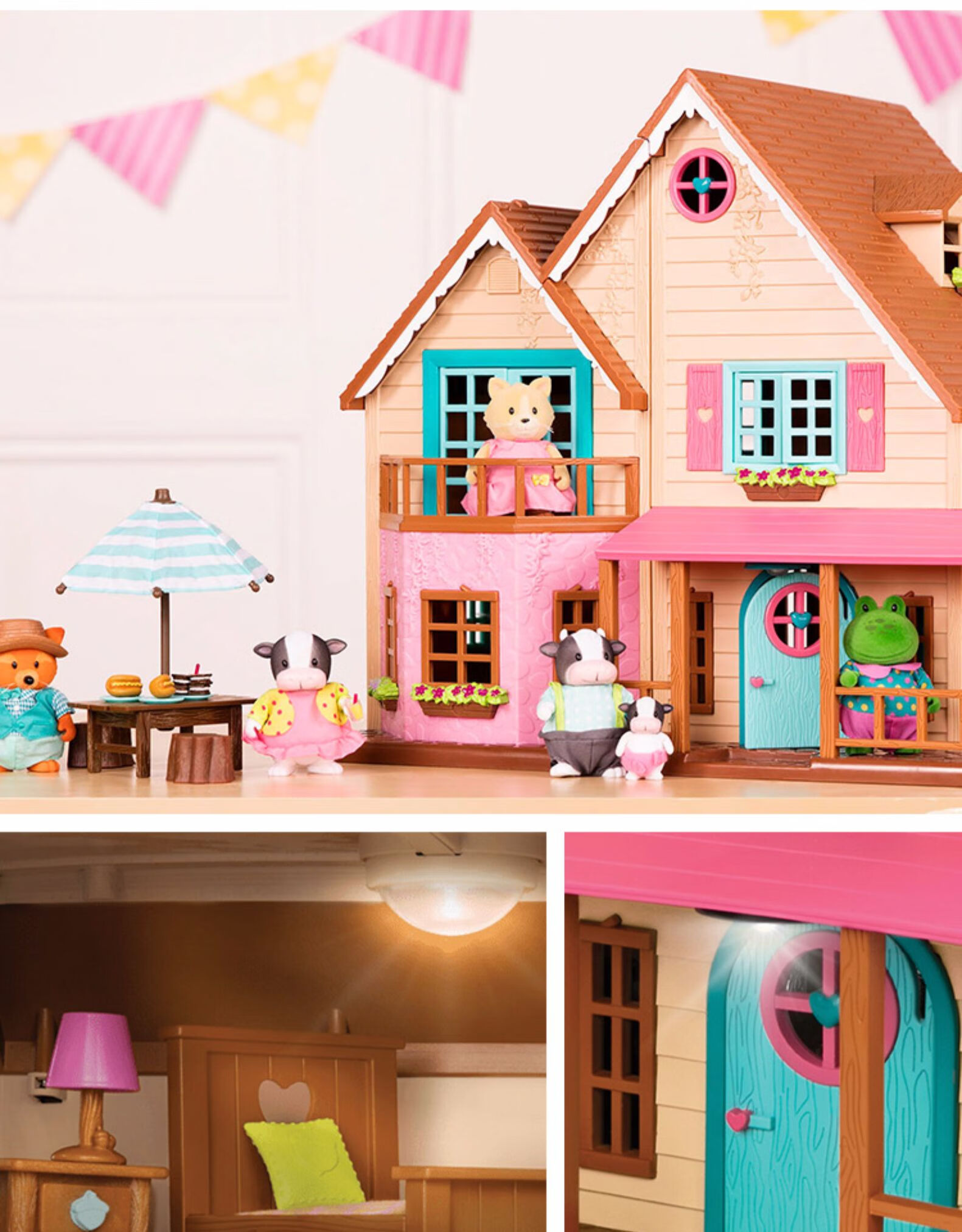 北美lil woodzeez小树灵农贸市场套装儿童过家家玩具场景模拟益智