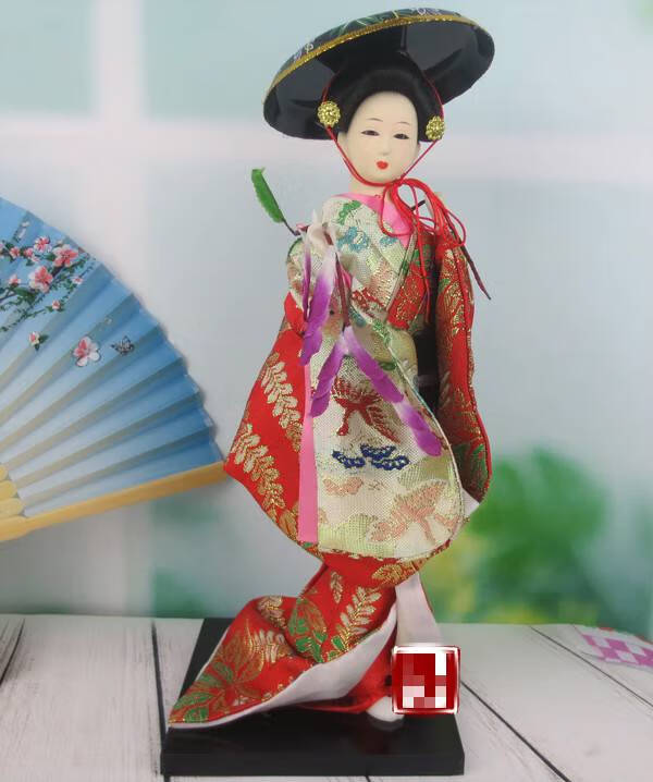 日本艺妓人偶日本艺妓人偶和服娃娃30cm高仕女绢人日式料理酒店装饰