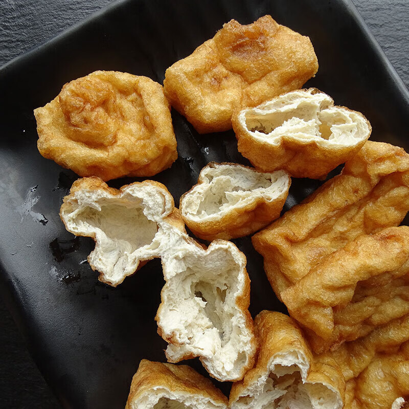 地道手工黄豆自制湖南特产油豆腐皮空心长方形柴火油炸泡干990g