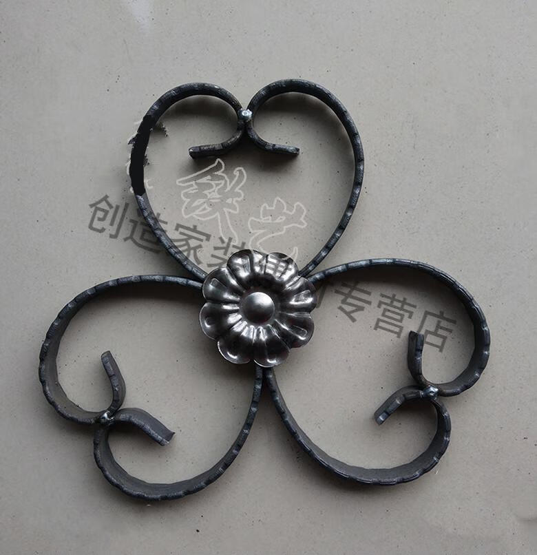 云环cpyoog铁艺配件装饰铁花铁艺栏杆装饰花铁花心型扁铁圈 高20宽