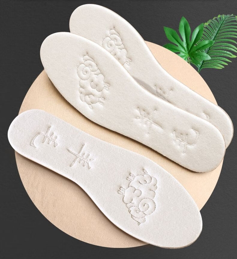 仓梵压缩羊毛保暖鞋垫男女加厚羊毛软底舒适透气吸汗毛绒棉鞋垫冬季