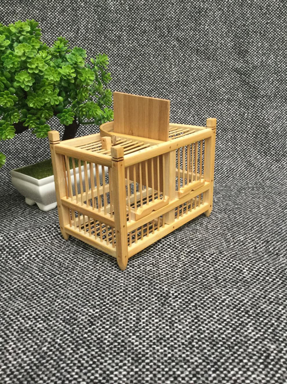 经典款两格竹笼纯手工天然竹制蝈蝈笼子鸣虫老人小孩礼品蛐蛐笼 升级