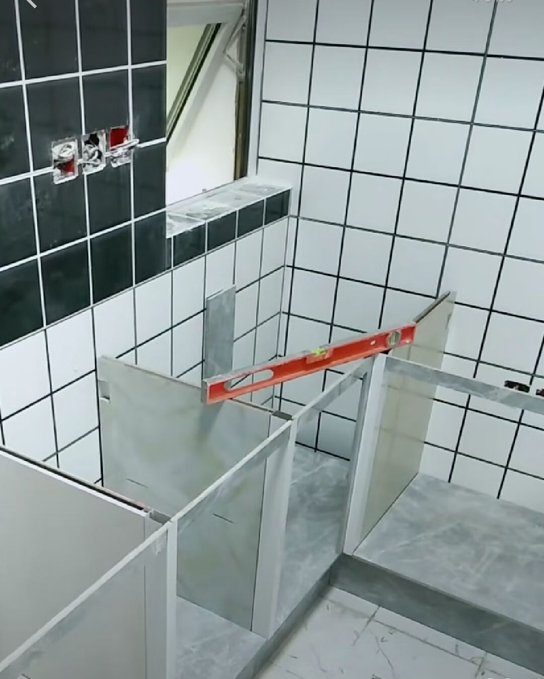 瓷砖橱柜台面砖夹灶台上包边卡槽收边挡水条 四分直边-大理石白色(1米