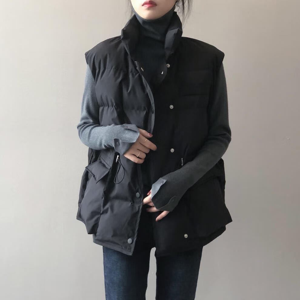高品质秋冬马甲女2021秋冬季马甲女短款韩版潮流时尚立领收腰马夹宽松
