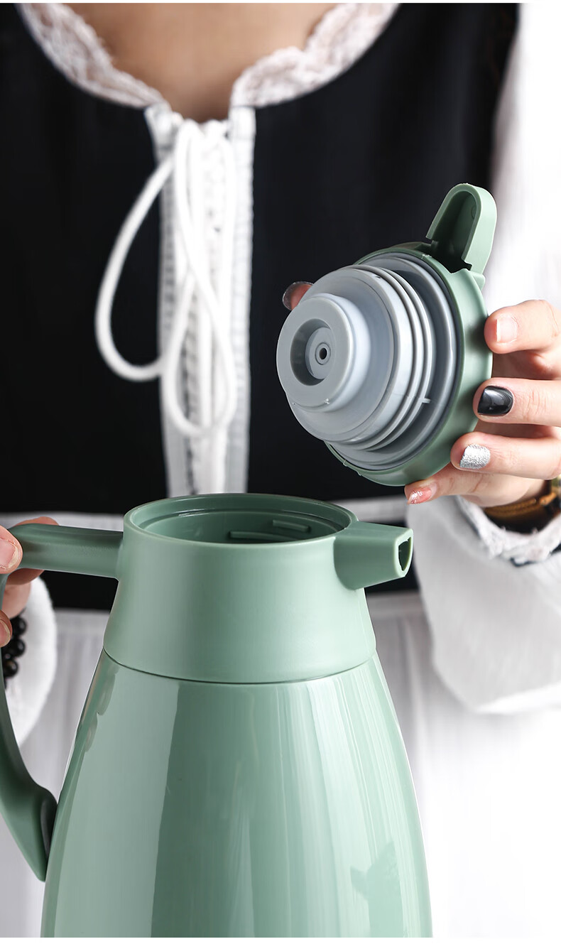 按压式保温壶按压式热水壶防尘保温壶大容量热水瓶家用保温按压式玻璃