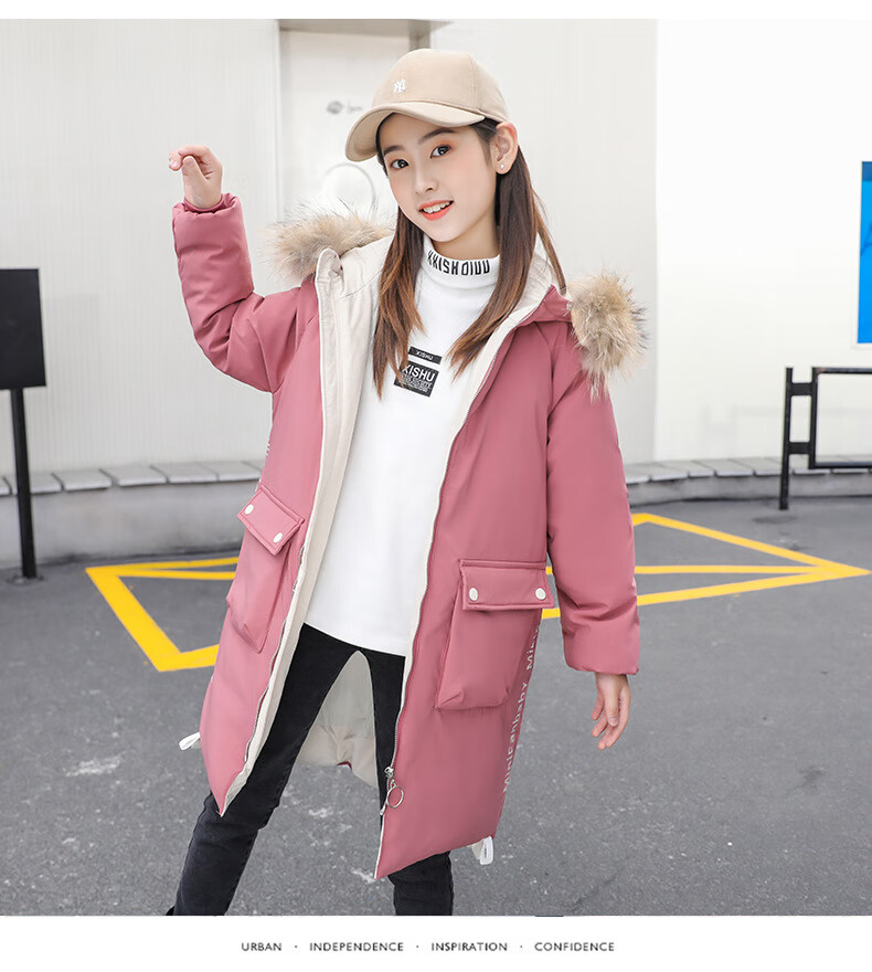 儿童棉服冬天小学生棉袄外套休闲女童棉服加厚冬装2022时尚韩版儿童