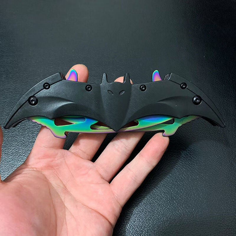 蝙蝠刀蝙蝠侠折叠刀蝙蝠工具刀不锈钢小刀双刃蝙蝠刀防身工具精美礼品