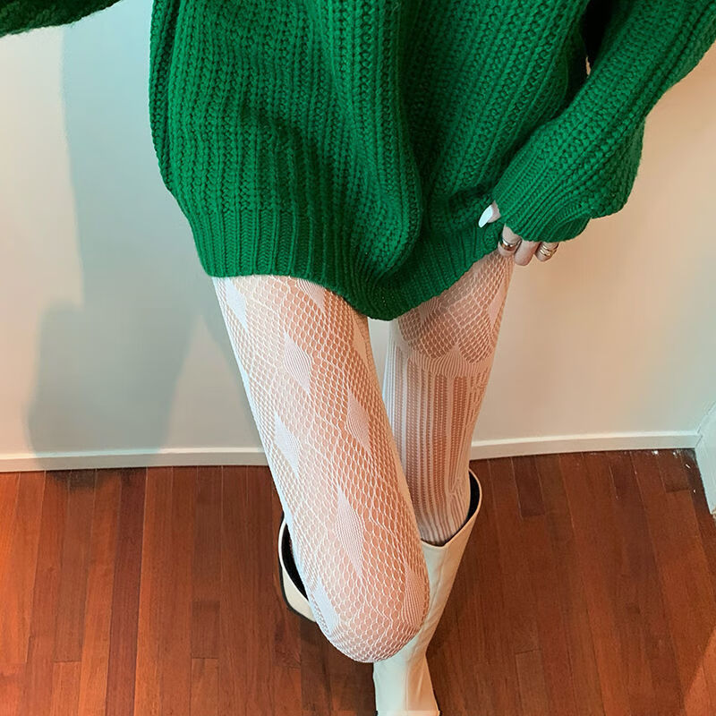 禾佳成鱼网袜洛丽塔袜子夏天薄款连袜裤丝袜诱惑女生渔网袜jk黑丝白色