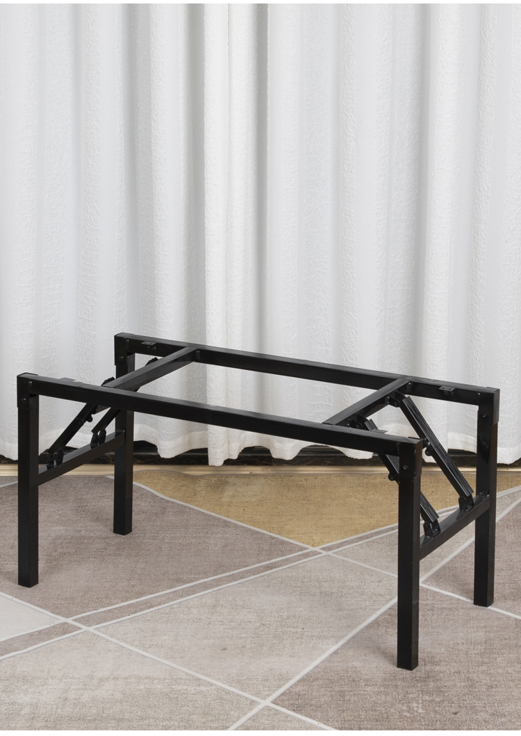 折叠桌架子餐桌腿支架长方形金属桌脚架桌腿茶几腿支架折叠腿铁架银灰