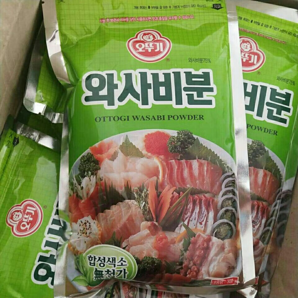 绿芥末粉 韩国原装进口不倒翁辣根粉300克绿芥末粉青芥末粉寿司蘸料