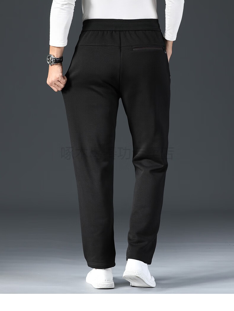 啄木鸟品牌男装加绒男裤加厚裤子男士运动裤羊羔毛冬款卫裤大码宽松