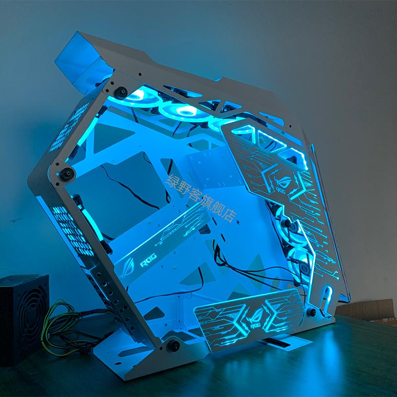 rog吹雪机箱灯板 玩嘉小咖电竞游戏水冷钢化玻璃侧板网吧网咖电脑台式